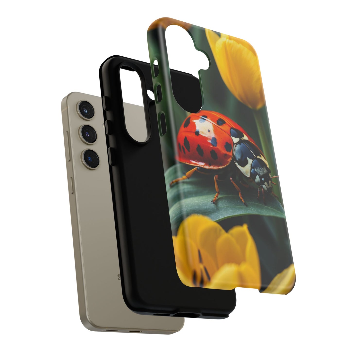 Samsung Galaxy Case: Vibrant Ladybug Amidst a Lush Yellow Flower Garden