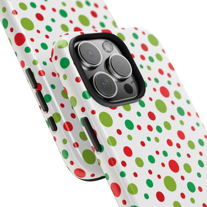 Red & Green Christmas Polka Dots – iPhone Case