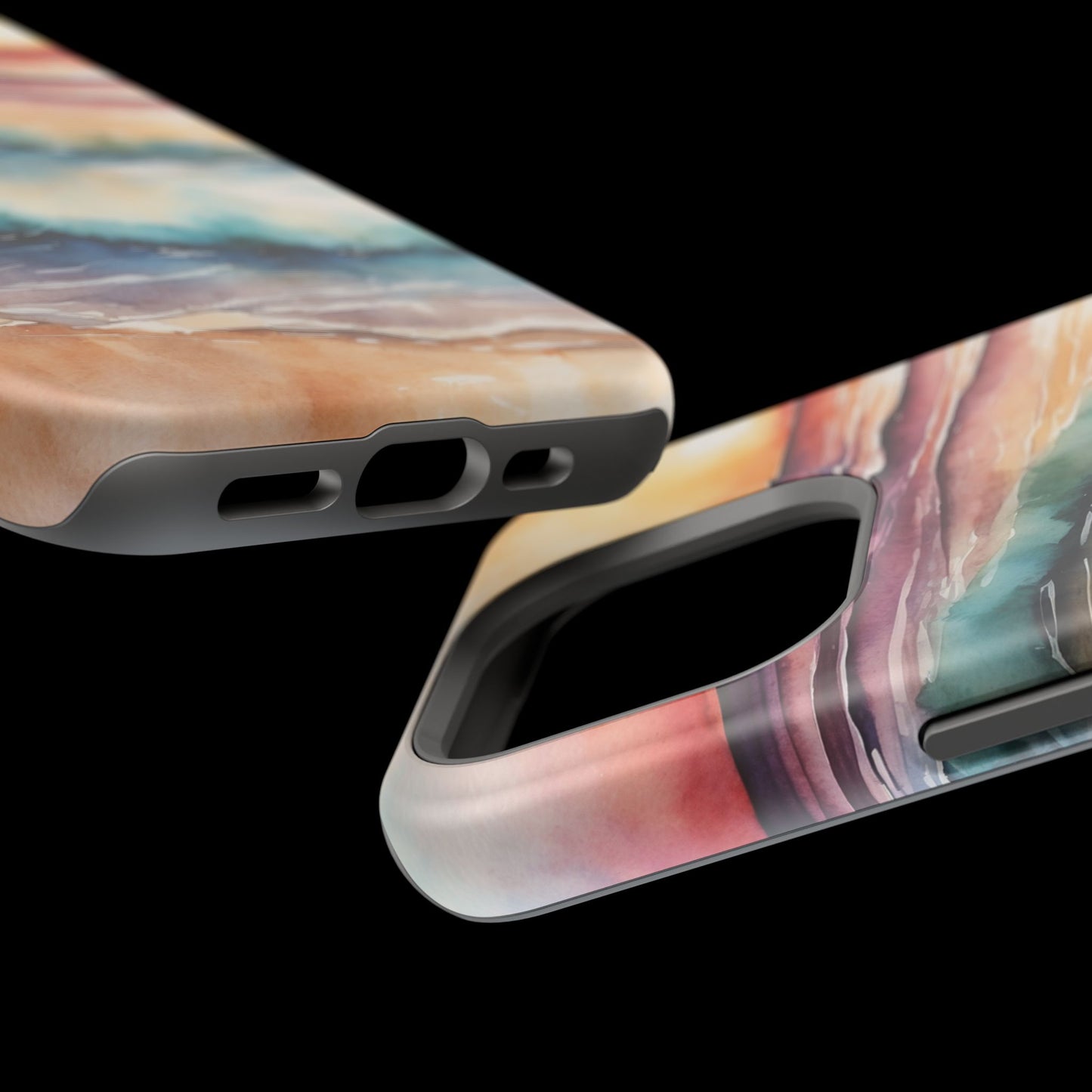 Sunset Waves MagSafe iPhone Case – Vibrant Watercolor Design