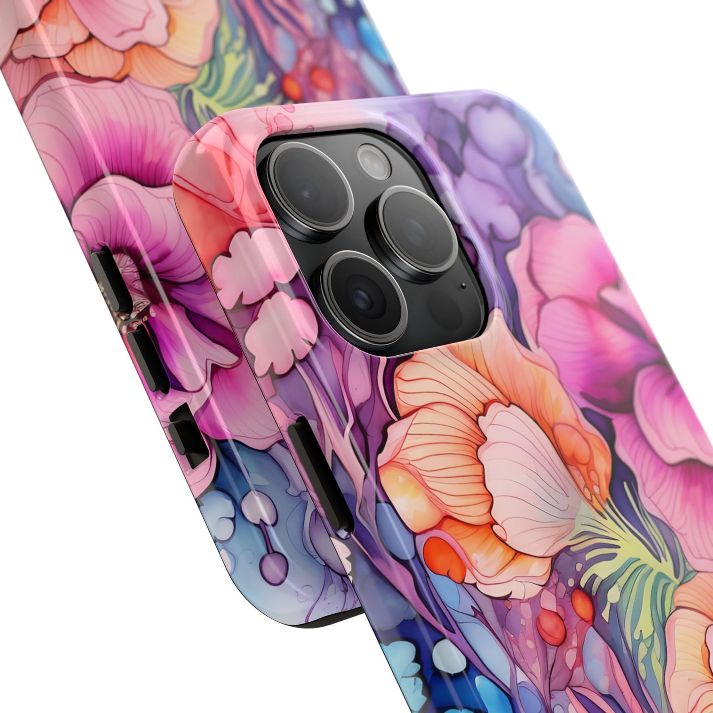 Bright Watercolor Floral Splash iPhone Series Case – Bold Artistic Design