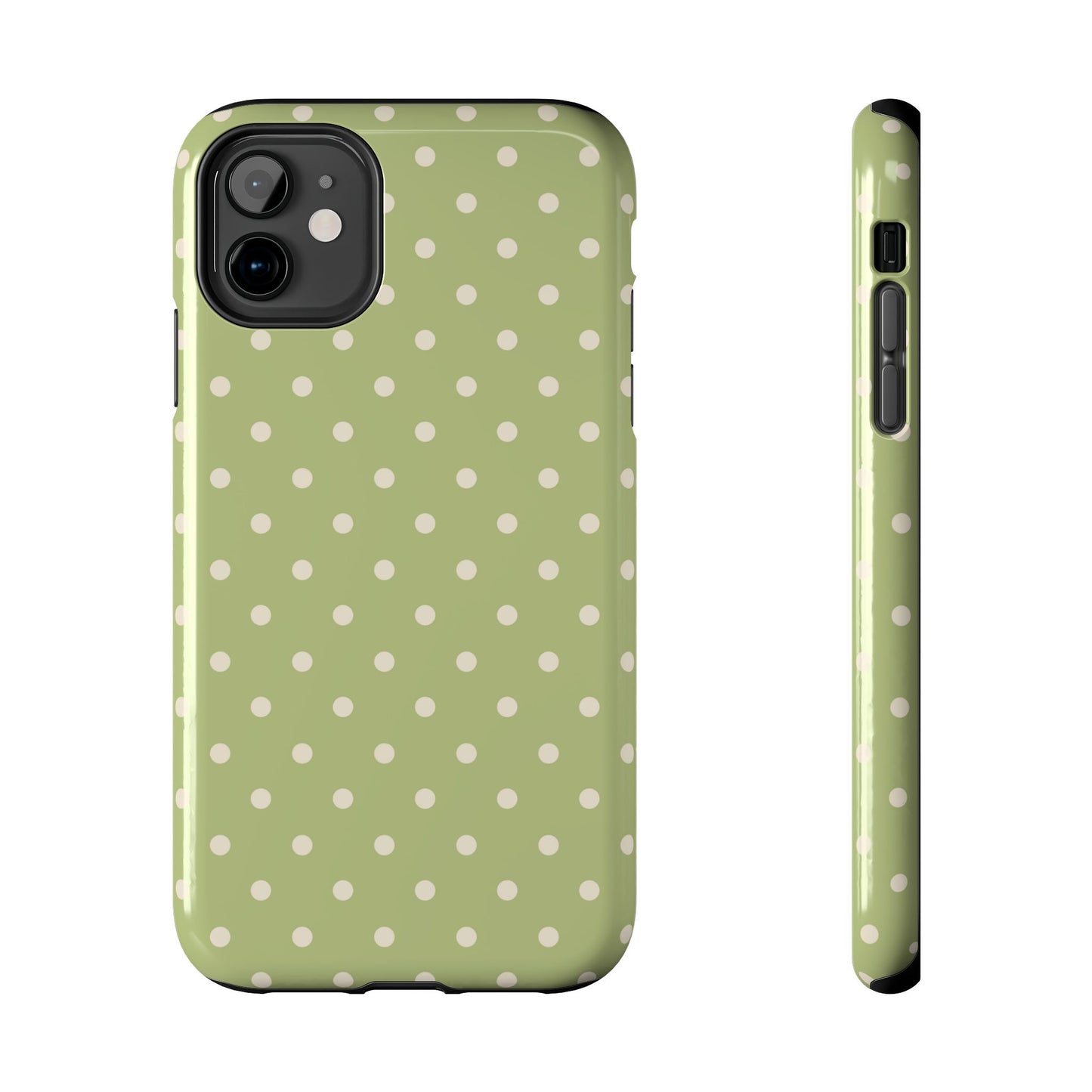 Sage Green Polka Dots – iPhone Case