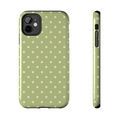 Sage Green Polka Dots – iPhone Case