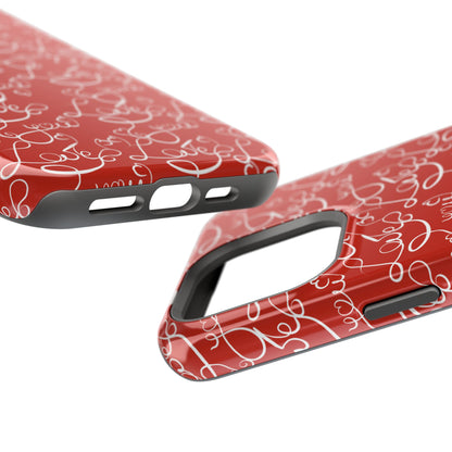 Love Script Red MagSafe Case – Stylish Handwritten Design