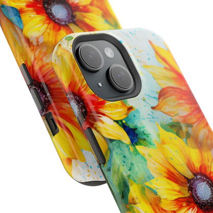 Watercolor Sunflower Splash - MagSafe iPhone Series Case