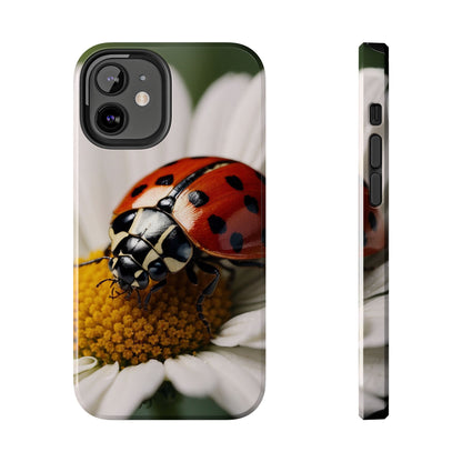 iPhone Case: Ladybug on White Daisy