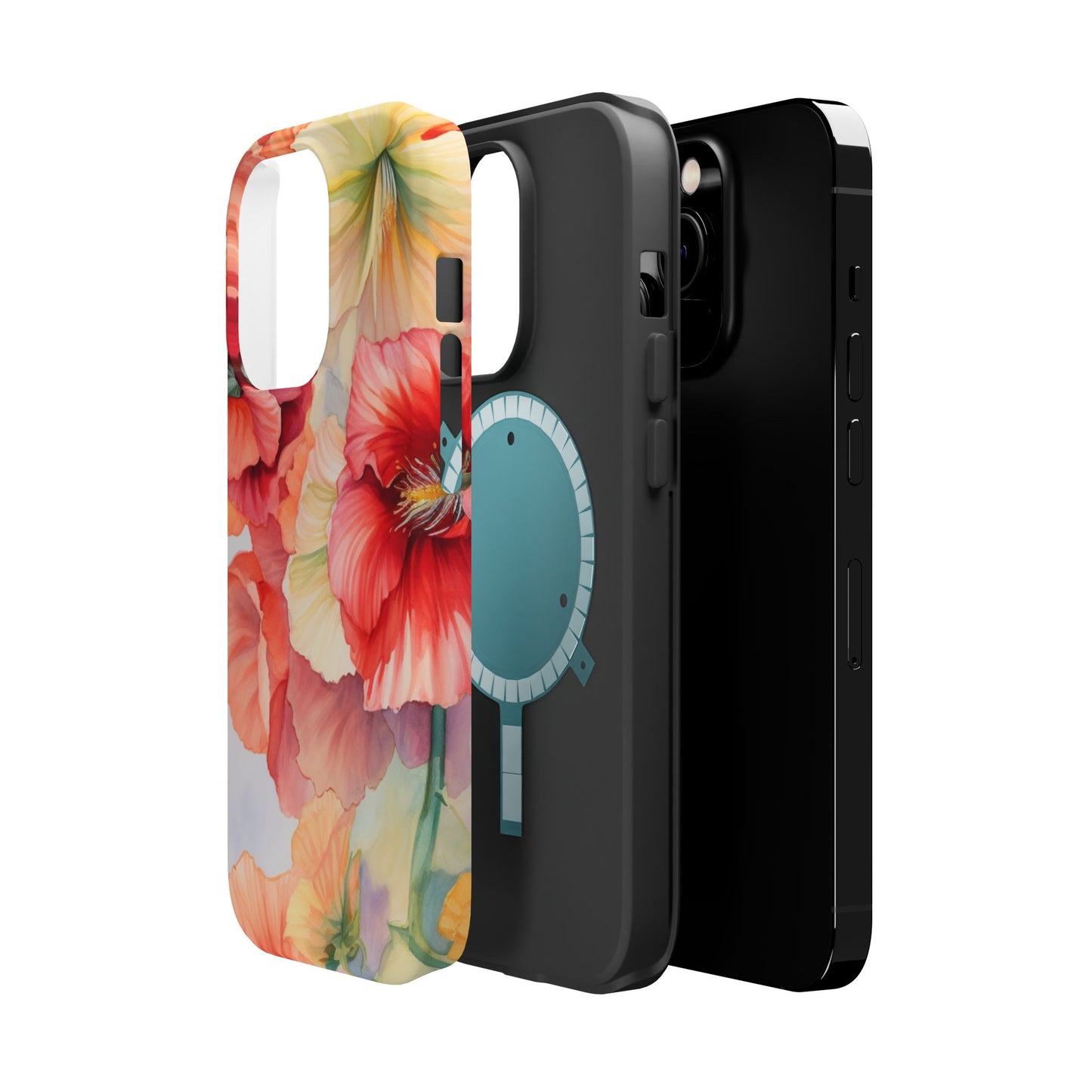 Gumamela Blush Pink Watercolor Floral – MagSafe Compatible iPhone Case