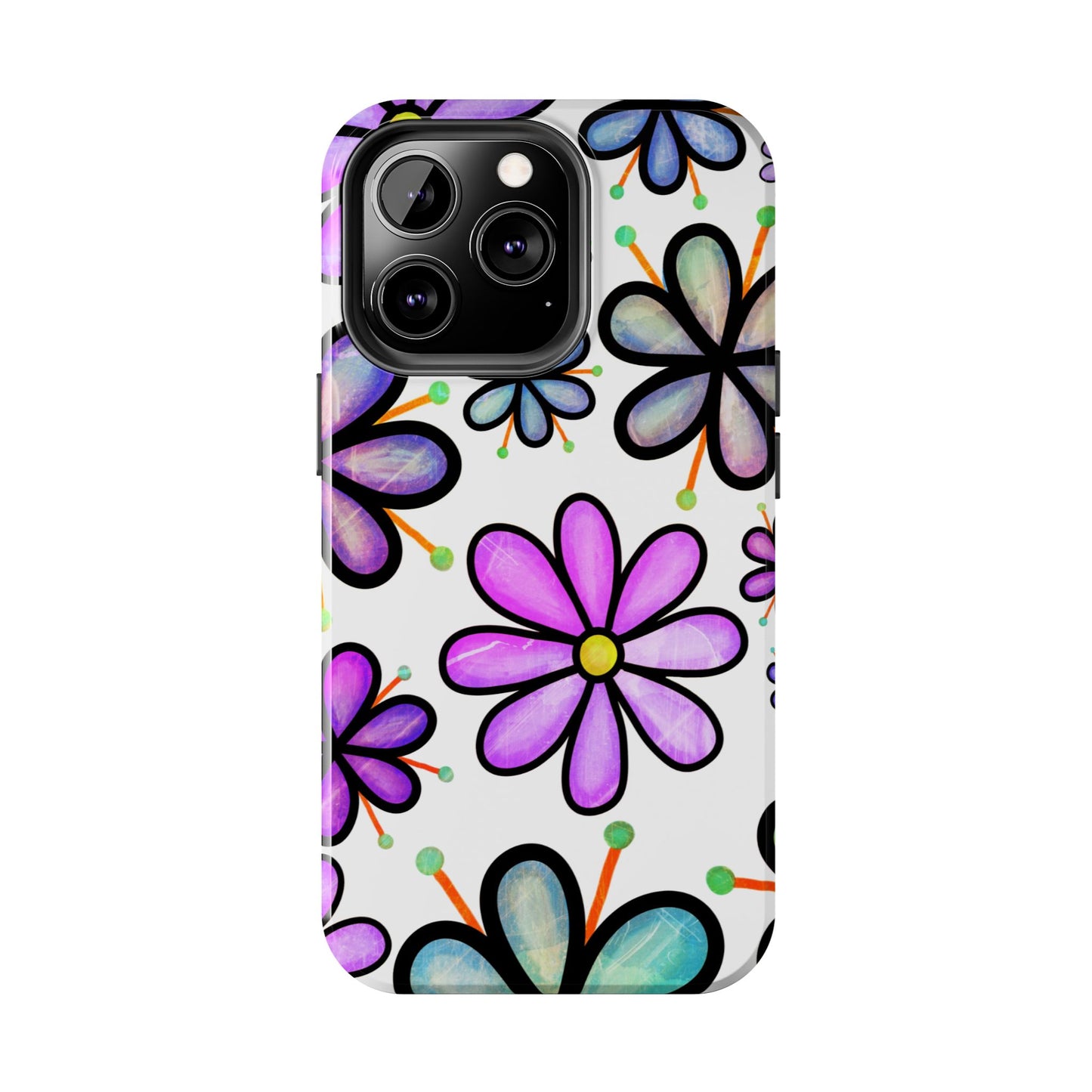 Whimsical Lavender Floral iPhone Case – Ultra-Slim, High-Gloss Finish