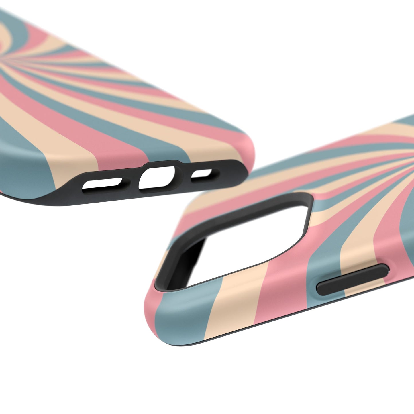 Vintage Pastel Swirl MagSafe iPhone Case – Dual-Layer Protection with 70s-Inspired Design