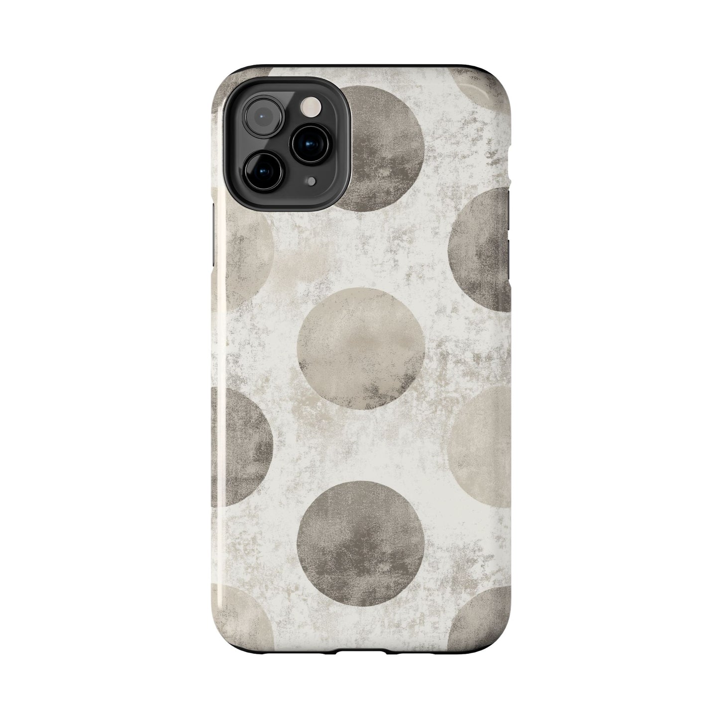 Vintage Polka Dot iPhone Case - Minimalist Neutral Protective Cover