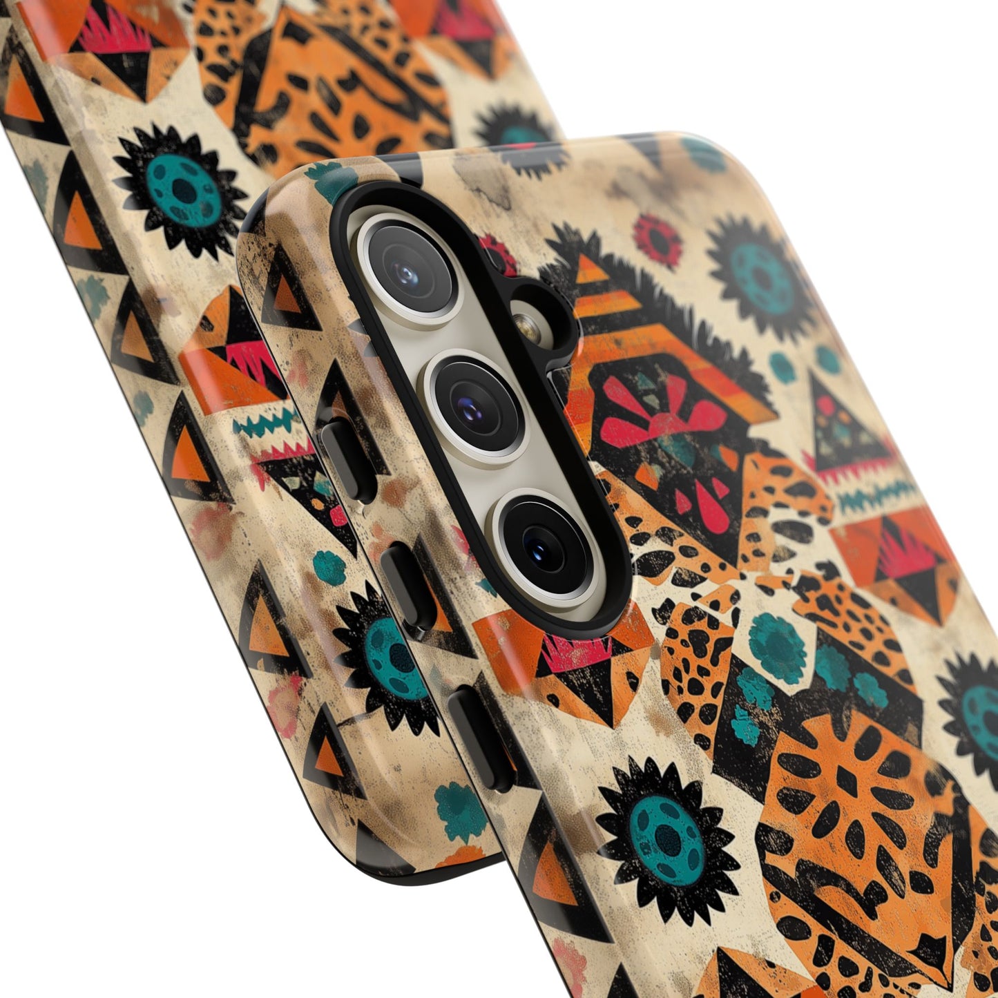 Bohemian Leopard & Tribal Floral Tough Samsung Galaxy Case – Vibrant Eclectic Design, Dual - Layer Protection - BOGO Cases