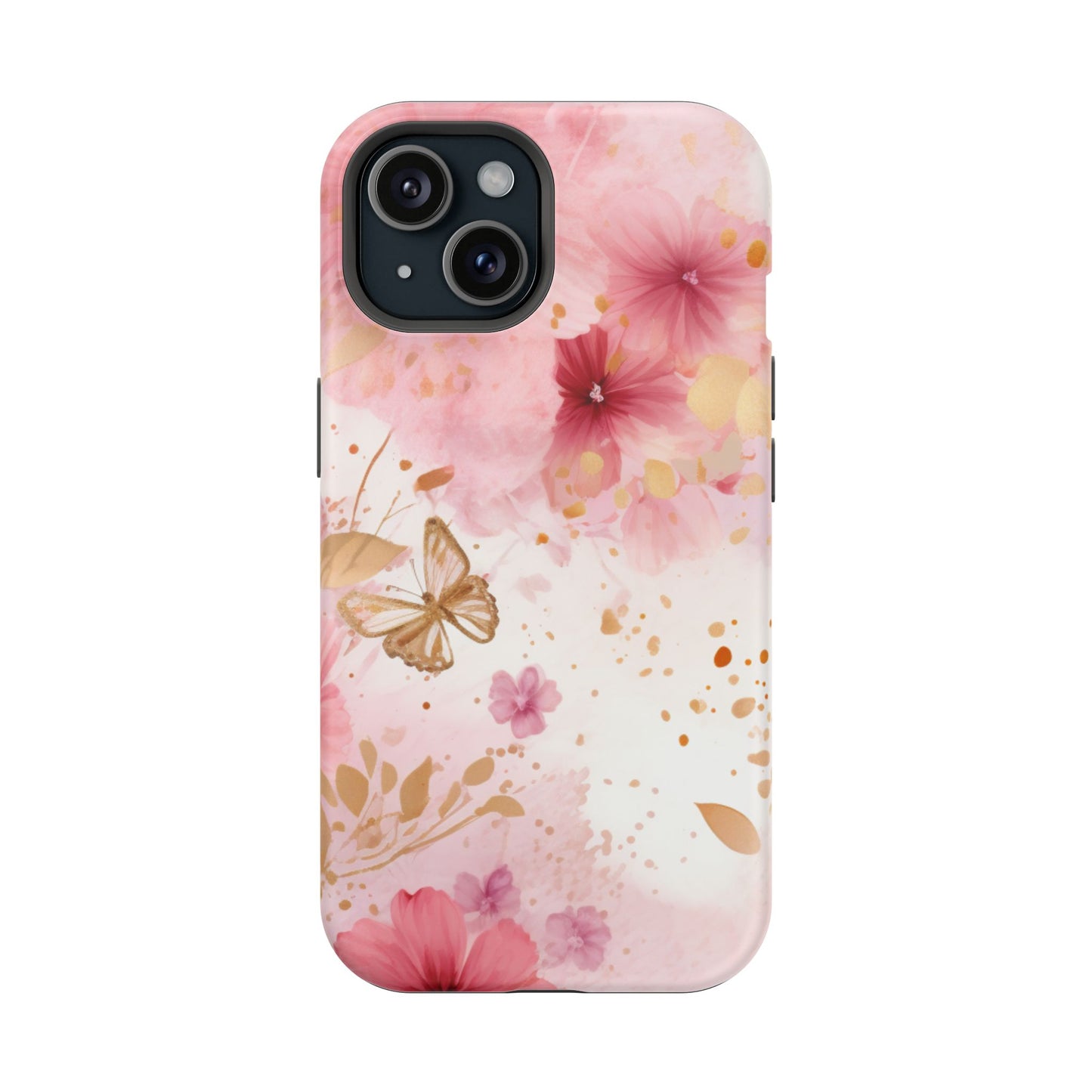 Blush Pink Floral Butterfly - MagSafe iPhone Case