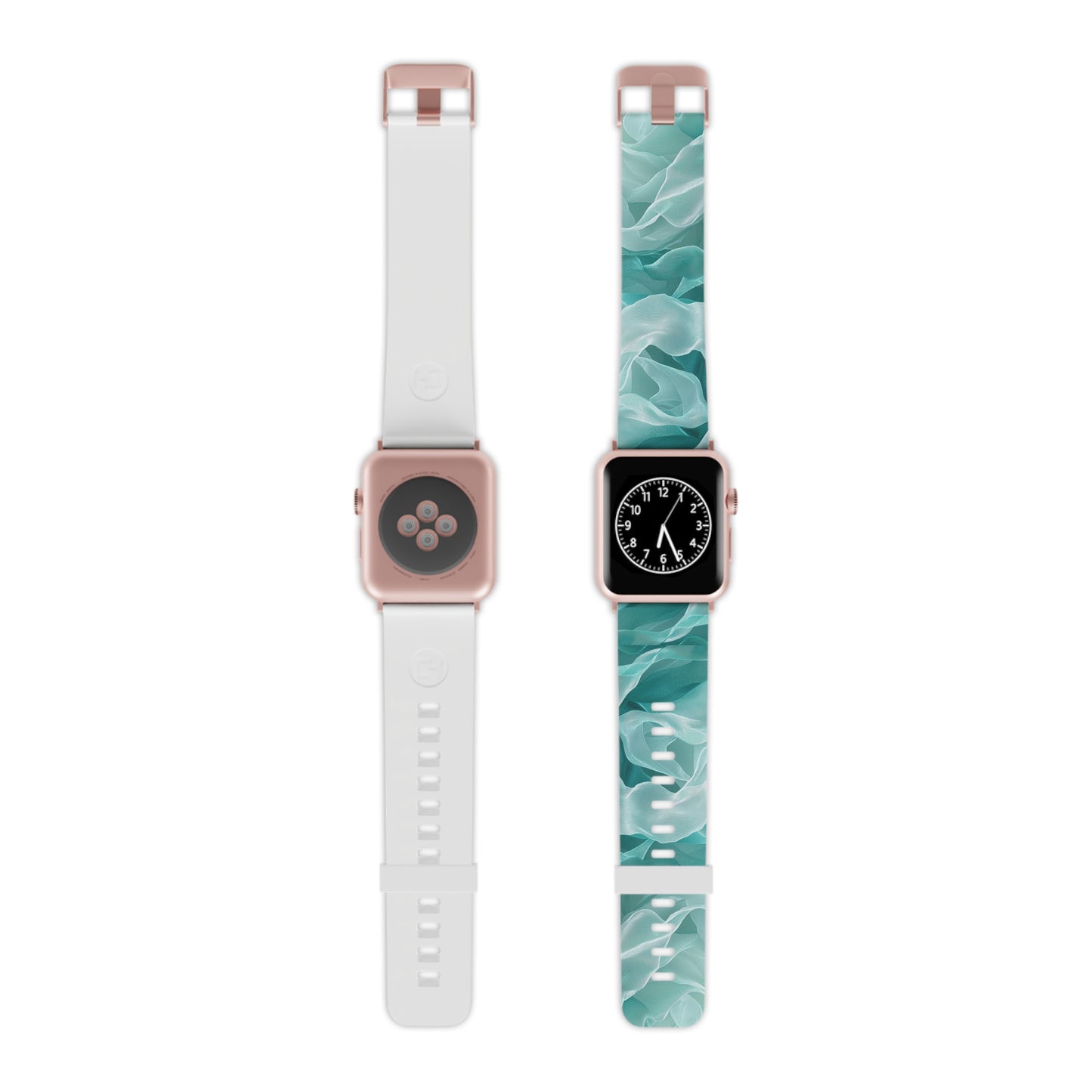 Elegant Flowing Teal Fabric Apple Watch Band