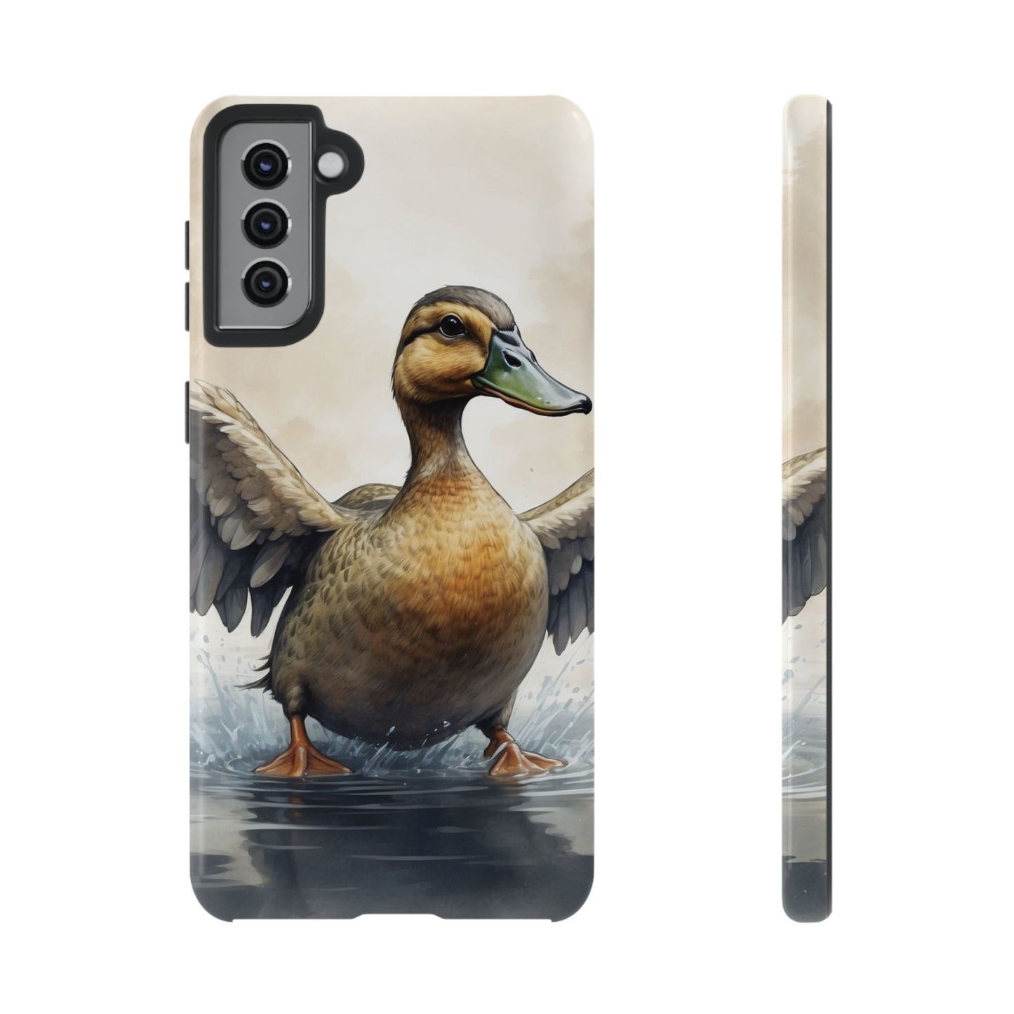 Graceful Duck in Watercolor Scene - Samsung Galaxy Case