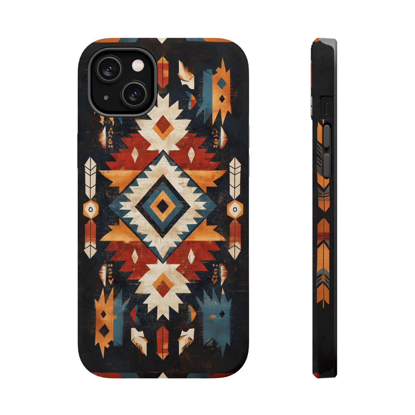 Southwestern Arrow & Diamond Tough MagSafe iPhone Case – Bold Tribal Design, Dual-Layer Protection