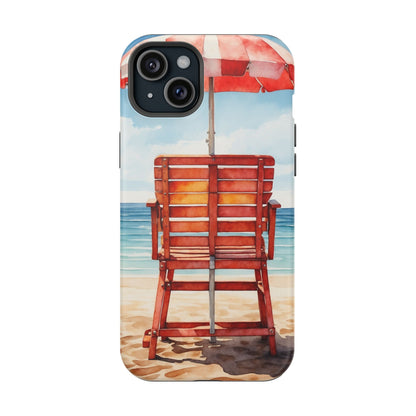 Beachfront Sunset Lounge MagSafe iPhone Case – Rearview Edition