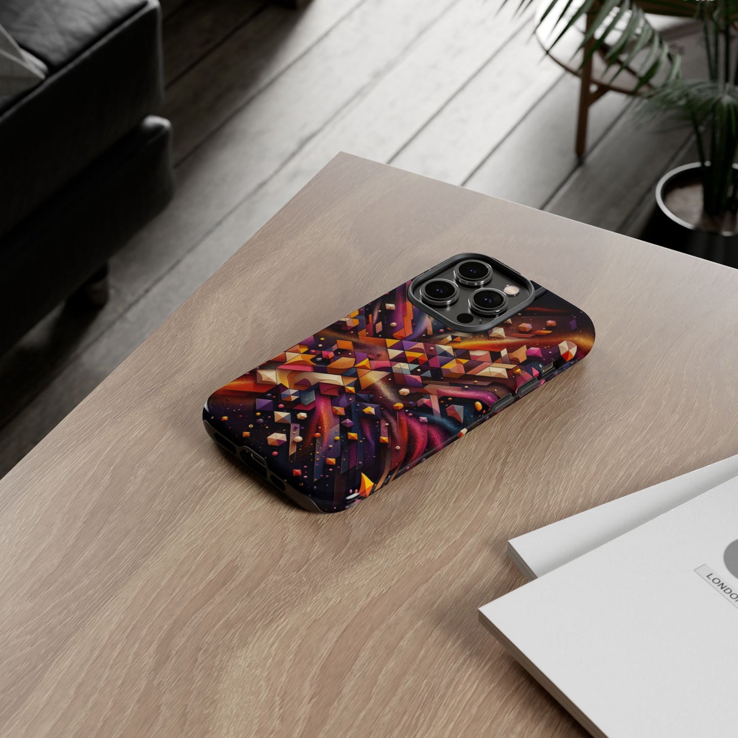 Vibrant Geometric Case | Futuristic Cosmic Art