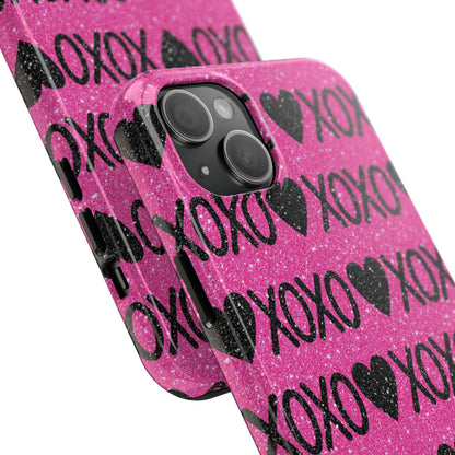 XOXO Glitter Hearts iPhone Case