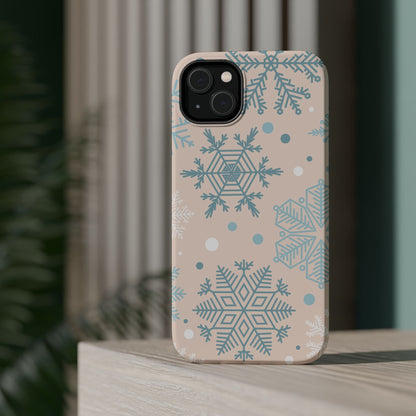 Winter Snowflakes MagSafe iPhone Case – Shockproof, Smooth Matte Finish, Dual-Layer Protection