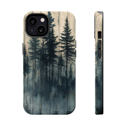 Misty Forest MagSafe iPhone Case - Rustic Nature-Inspired Protective Cover