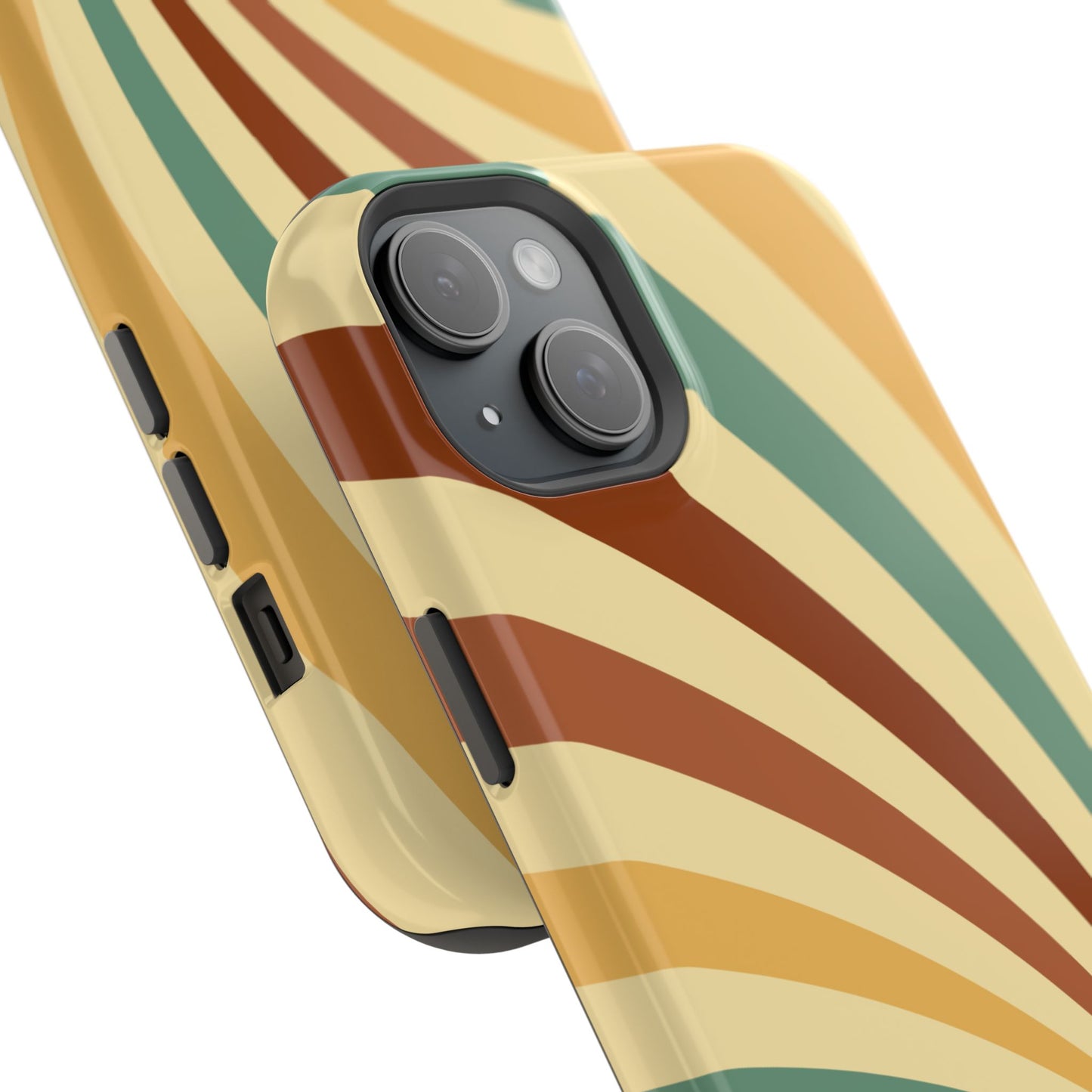 Earthy Retro Swirl MagSafe iPhone Case – Dual-Layer Protection with 70s-Inspired Earth Tones