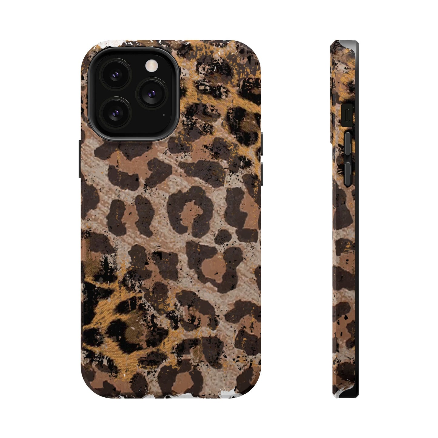 Vintage Distressed Leopard Print - MagSafe iPhone Series Case