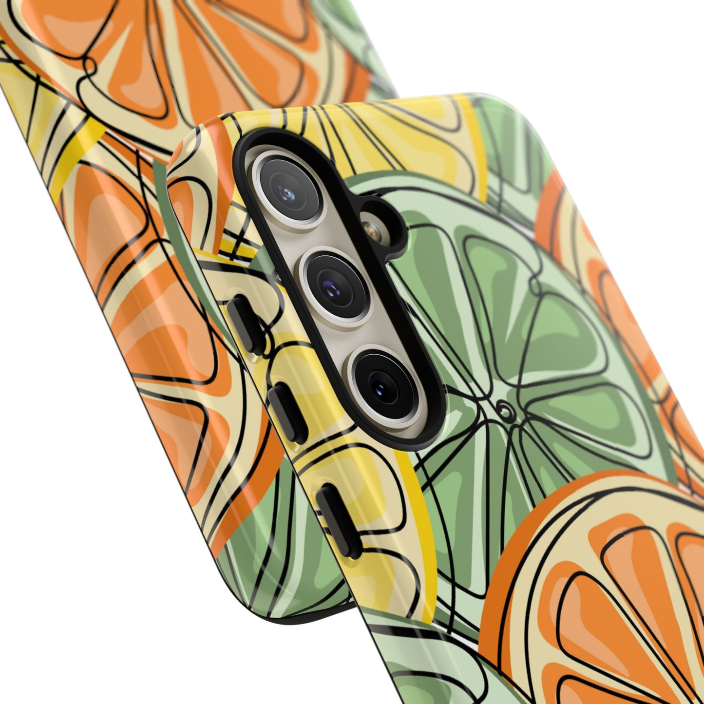 Citrus Zest Tough Samsung Galaxy Case – Bold Lime, Lemon, and Orange Design, Shockproof Protection - BOGO Cases