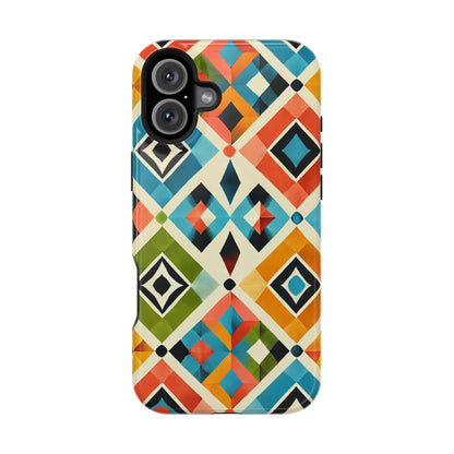 Harlequin Geometric MagSafe iPhone Case - Vibrant Abstract Protective Cover