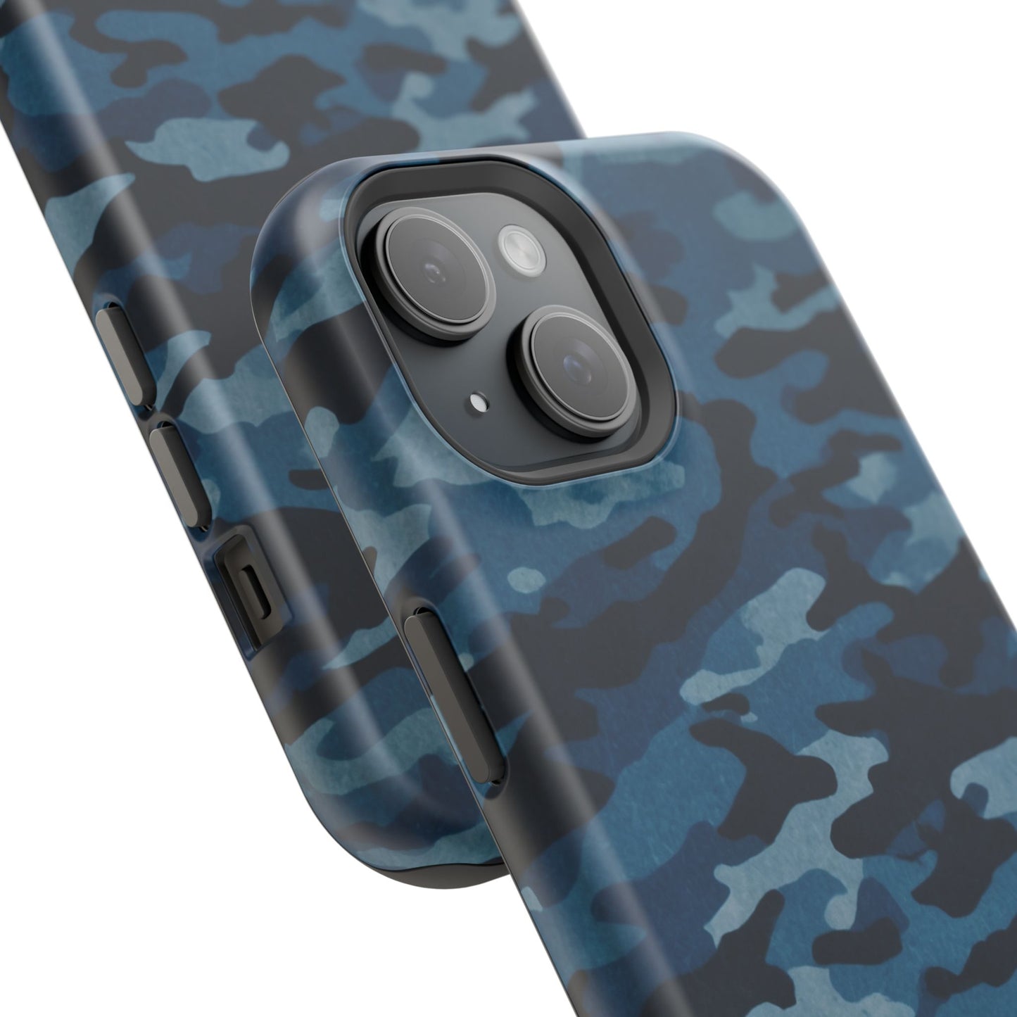 Dark Blue Camouflage – MagSafe iPhone Case with Modern Rugged Style