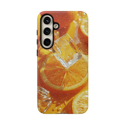 Citrus Orange Splash Samsung Galaxy Case – Dual-Layer Tough Protection, Vibrant Summer Design