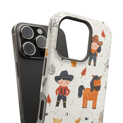 Cowboy Adventures Tough MagSafe iPhone Case – Cute Western Theme, Dual-Layer Protection