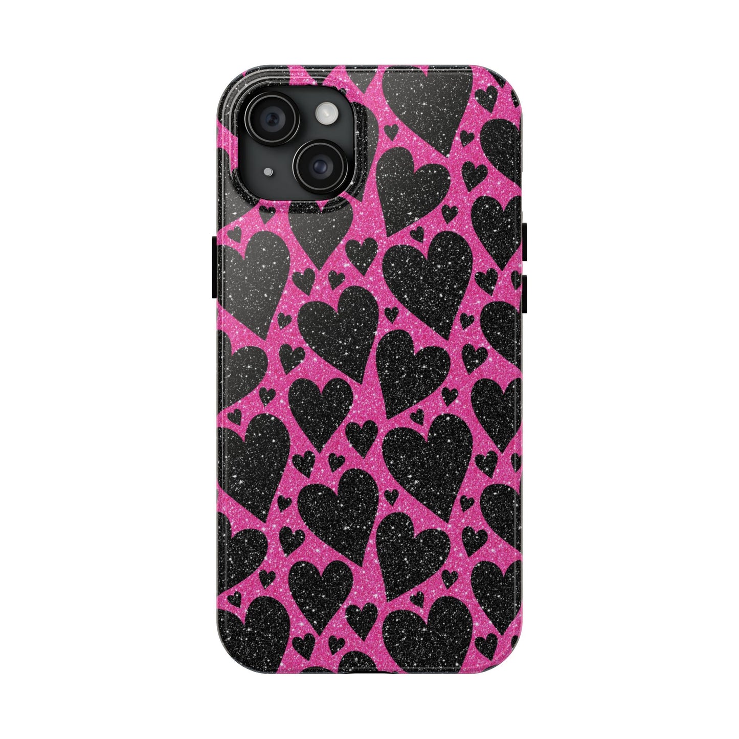 Pink Glitter Hearts iPhone Case