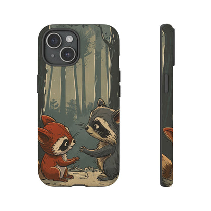 Whimsical Woodland Raccoons Phone Case