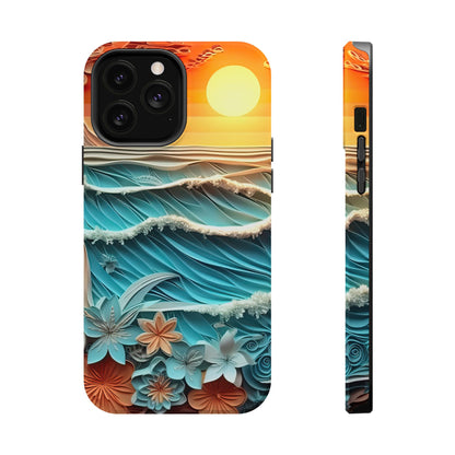 Tropical Sunset Paper Art Ocean – iPhone Series Case