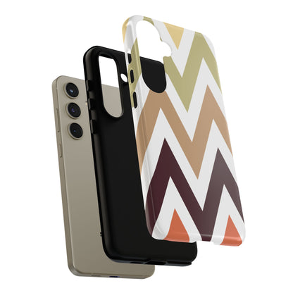 Earthy Chevron Samsung Galaxy Case – Boho-Inspired Design with Dual-Layer Protection