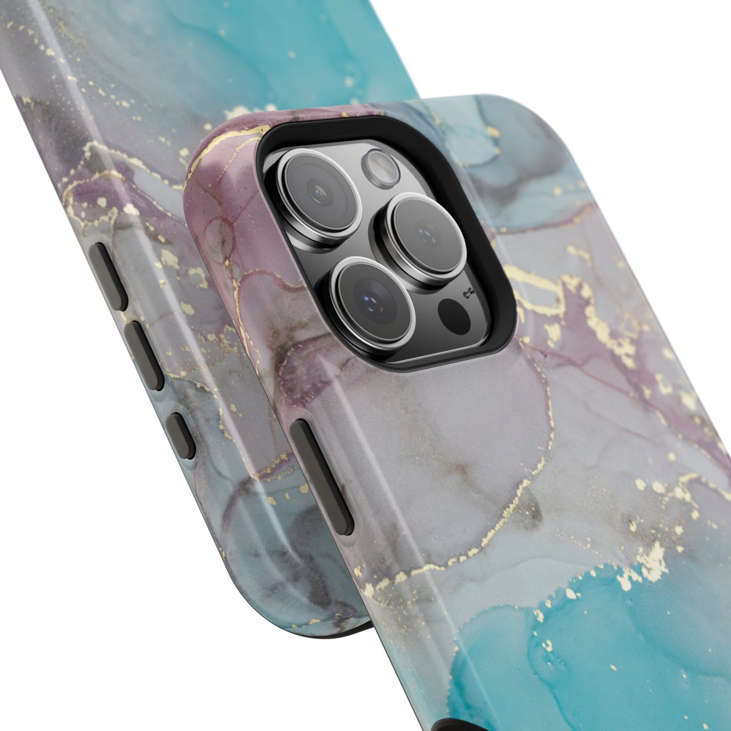 Sky Blue & Purple Marble Wave – MagSafe Case with Dreamy Marble Design