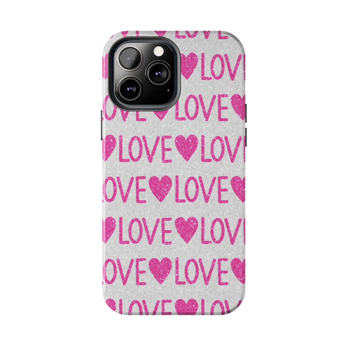 Pink Glitter Love Pattern – iPhone Series Case