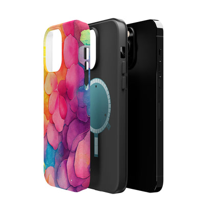 Sunset Petals Watercolor MagSafe iPhone Case – Slim Design, Glossy Finish