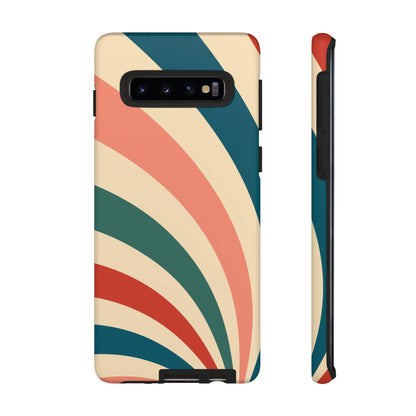 Retro Sunburst Swirl Samsung Galaxy Case – Dual-Layer Protection with Bold 70s Vibes