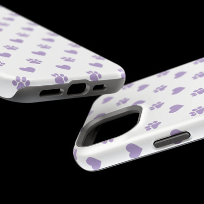 Paw Prints & Hearts – MagSafe iPhone Case with Adorable Pet-Lover Design