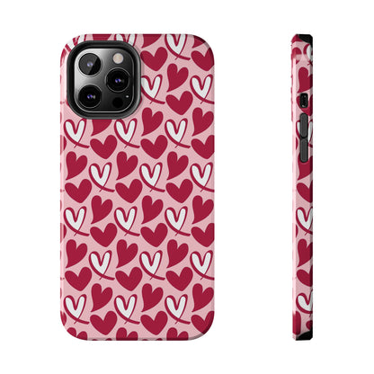 Hand-Drawn Hearts iPhone Case