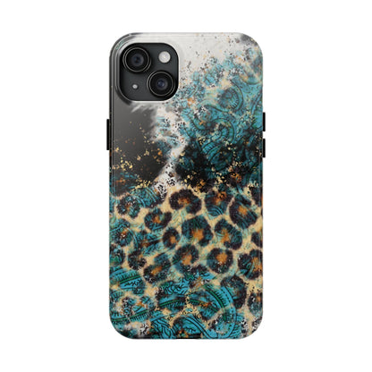 Turquoise Paisley Cowhide Leopard - iPhone Series Case