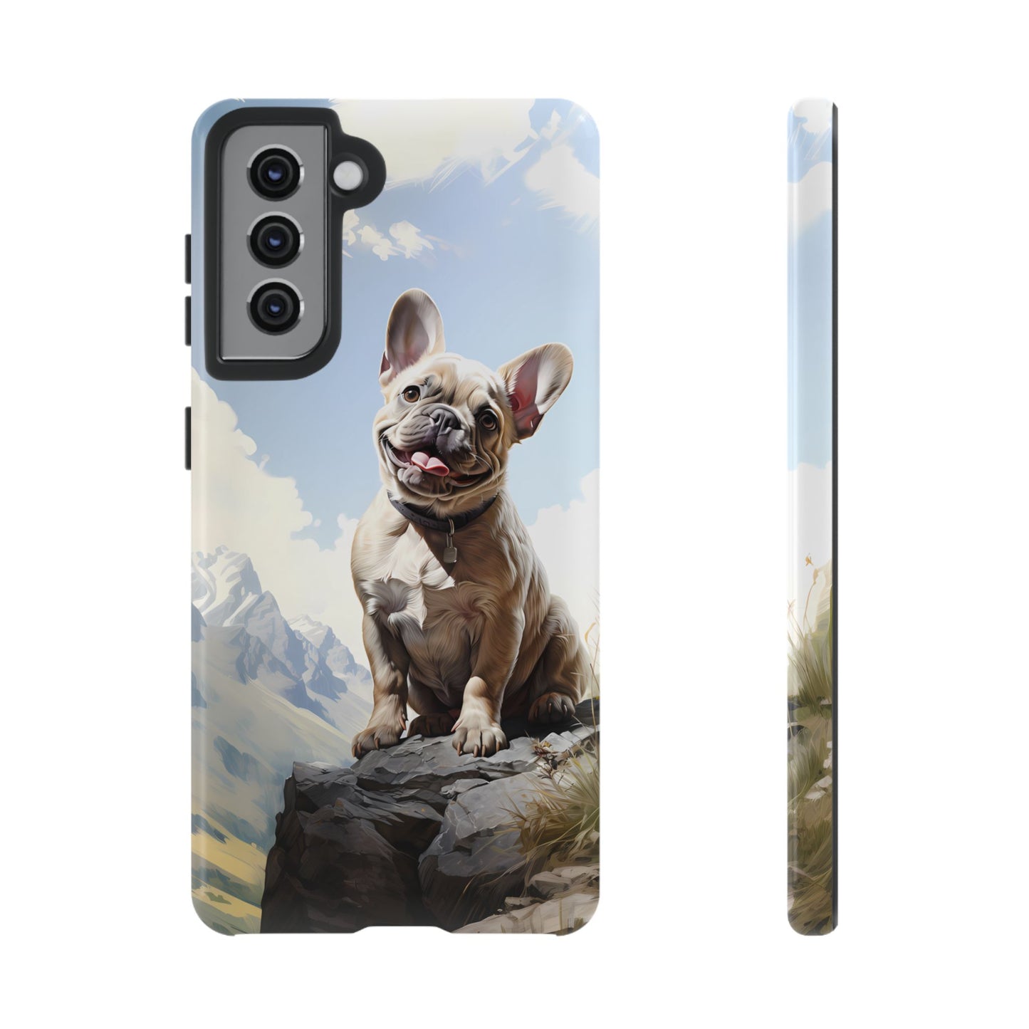 Frenchie iPhone Samsung Galaxy Phone Case! French Bull Dog Standing Proudly. Extremely Tough & Durable With Dual Layer Protection.