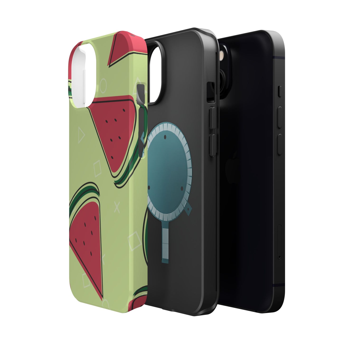 Watermelon Slice MagSafe iPhone Case – Fresh & Fun Design with Retro Geometric Pattern