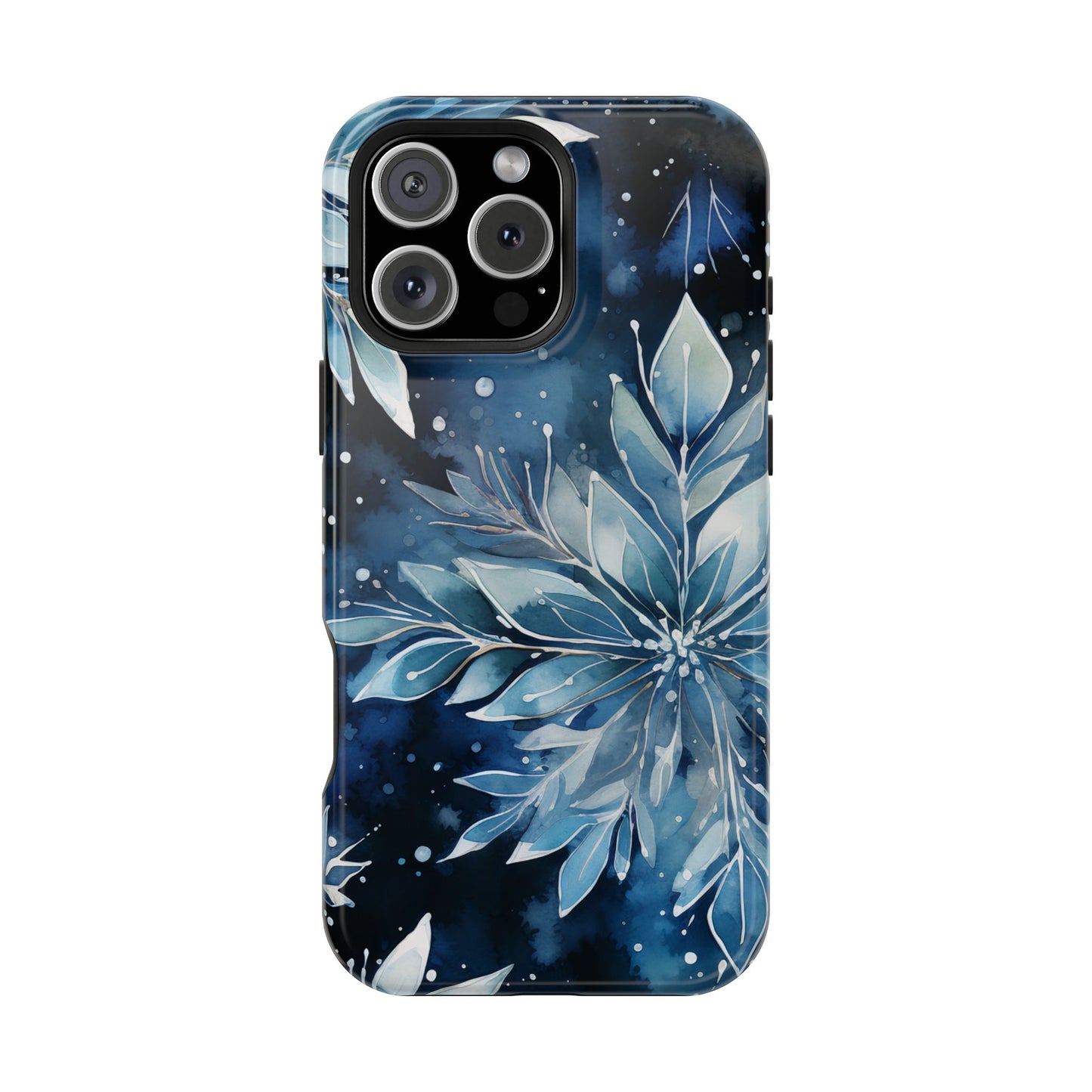 Winter’s Embrace – Blue Snowflake MagSafe iPhone Case