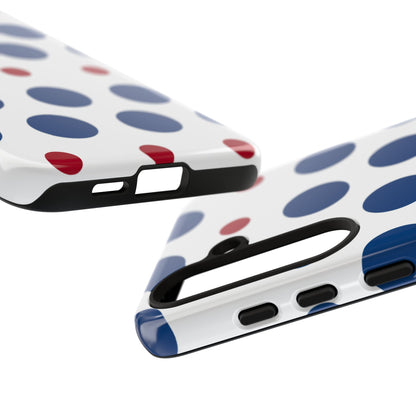 Bold Navy & Red Polka Dot Pattern – Samsung Galaxy Case