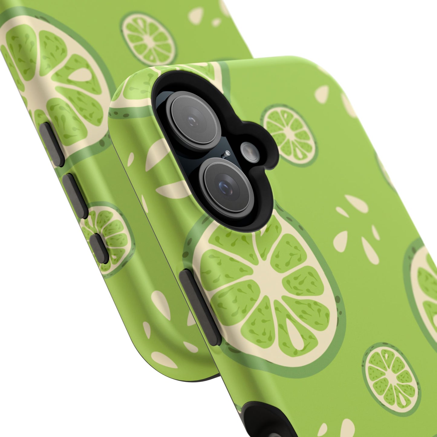 Zesty Lime Splash Tough MagSafe iPhone Case – Fresh Citrus Design, Dual-Layer Protection