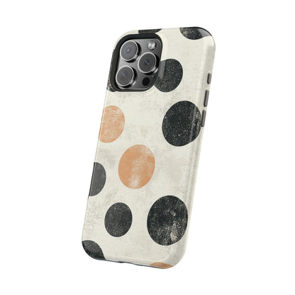 Vintage Polka Dot MagSafe iPhone Case - Retro Abstract Protective Cover