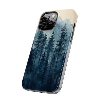 Misty Forest iPhone Case - Nature-Inspired Mountain Scene Protective Cover