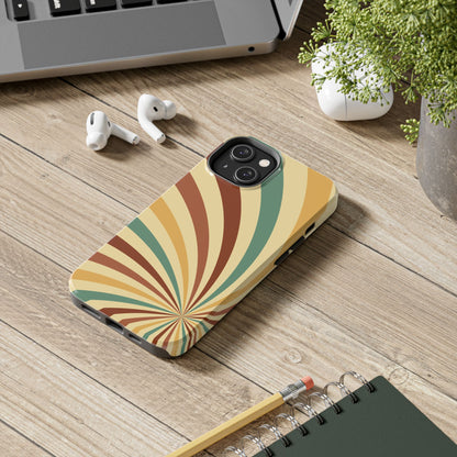 Earthy Retro Swirl iPhone Case – Dual-Layer Protection with 70s-Inspired Earth Tones