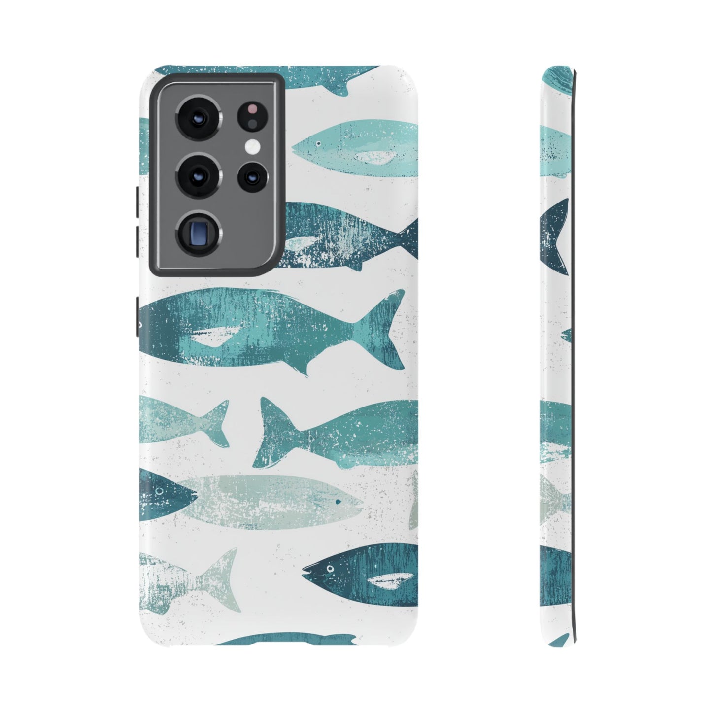 Vintage Blue Fish Print - Samsung Galaxy Series Case